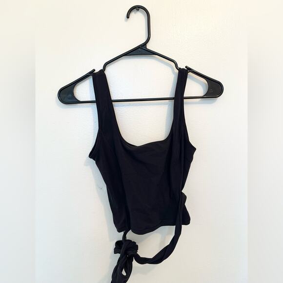 LULULEMON get centered crop tank tie black stretchy multi size 4 athletic ballet - Picture 2 of 4